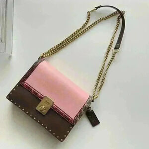 Coach X Jennifer Lopez Hutton Shoulder Bag In Colorblock With Snakeskin Detail